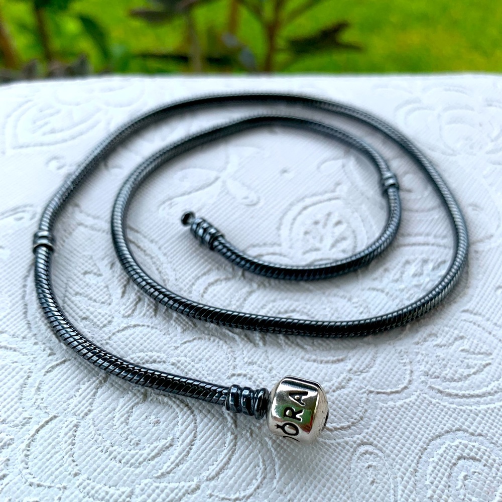 Pandora Oxidized Snake Necklace 17.8 in